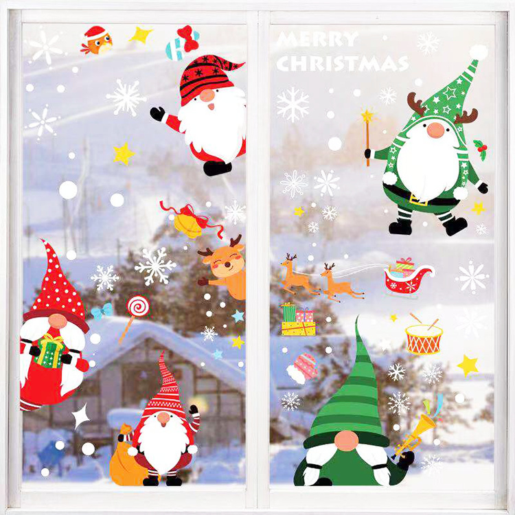 Santa snowflake waterproof window sticker