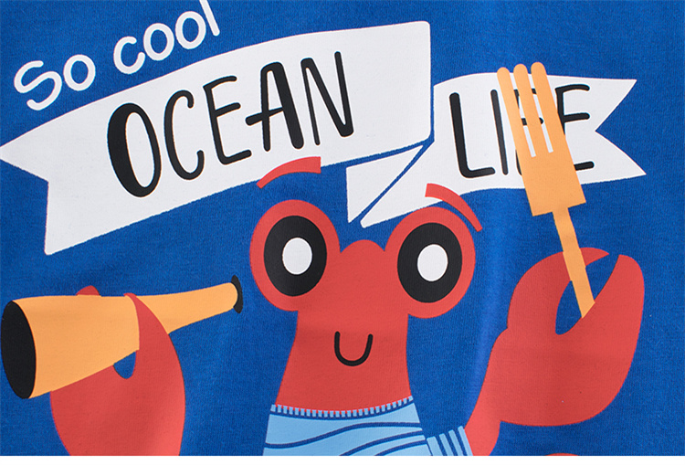 27kids Cotton cartoon sea creature boy T-shirt