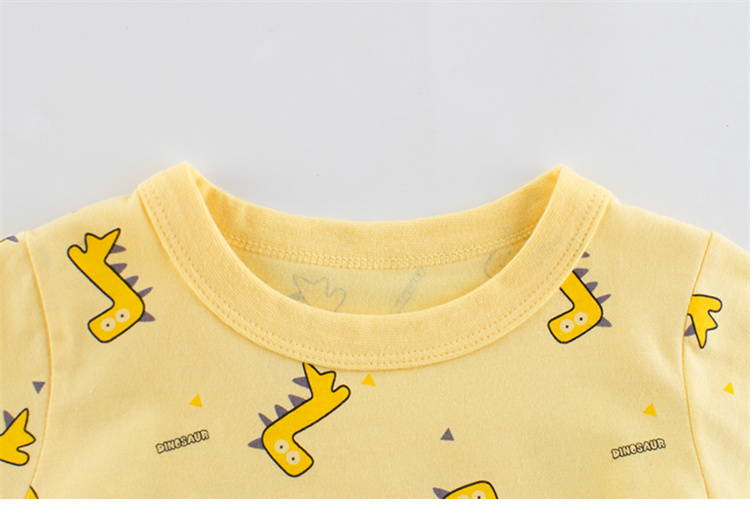 27kids Cute little yellow dinosaur cotton children's T-shirt