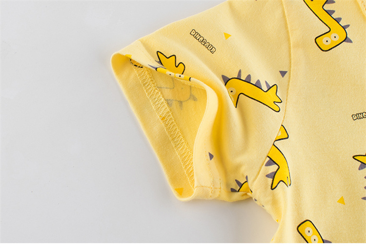 27kids Cute little yellow dinosaur cotton children's T-shirt