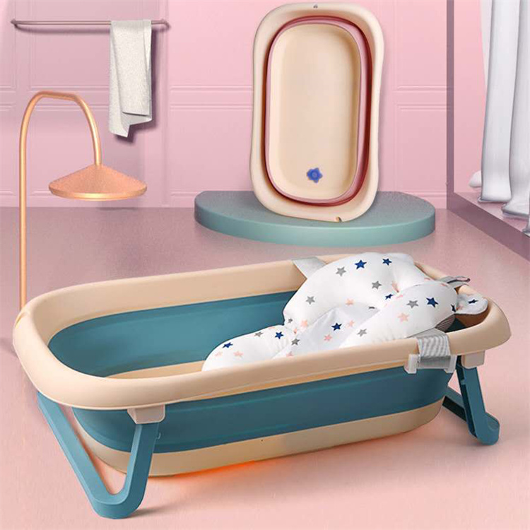 Folding plastic baby bathtub