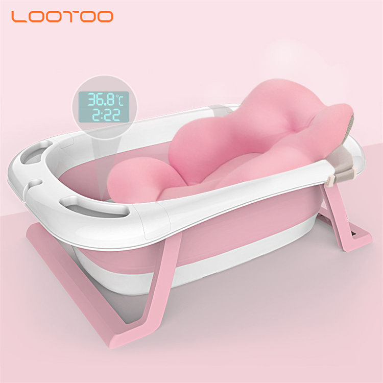 Folding plastic baby bathtub