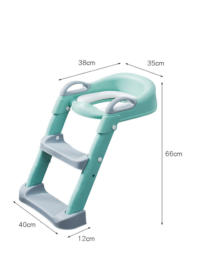 Adjustable child toilet seat with ladder