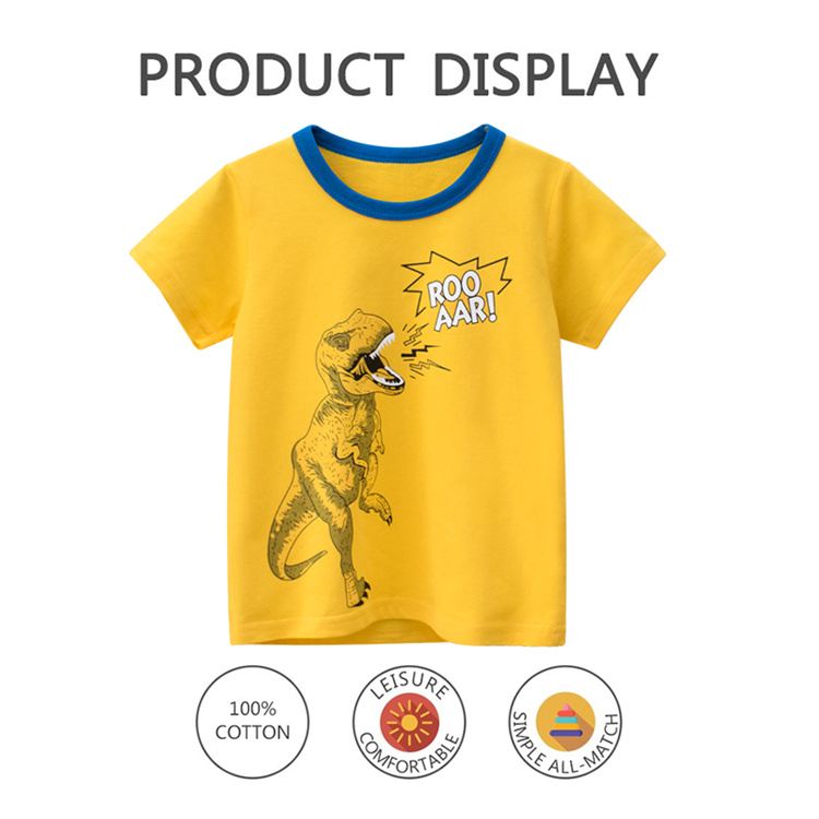 27kids High-quality cotton yellow comfortable short-sleeved t-shirt