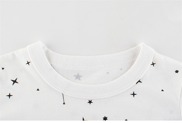 27kids Basic white creative star printed t-shirt