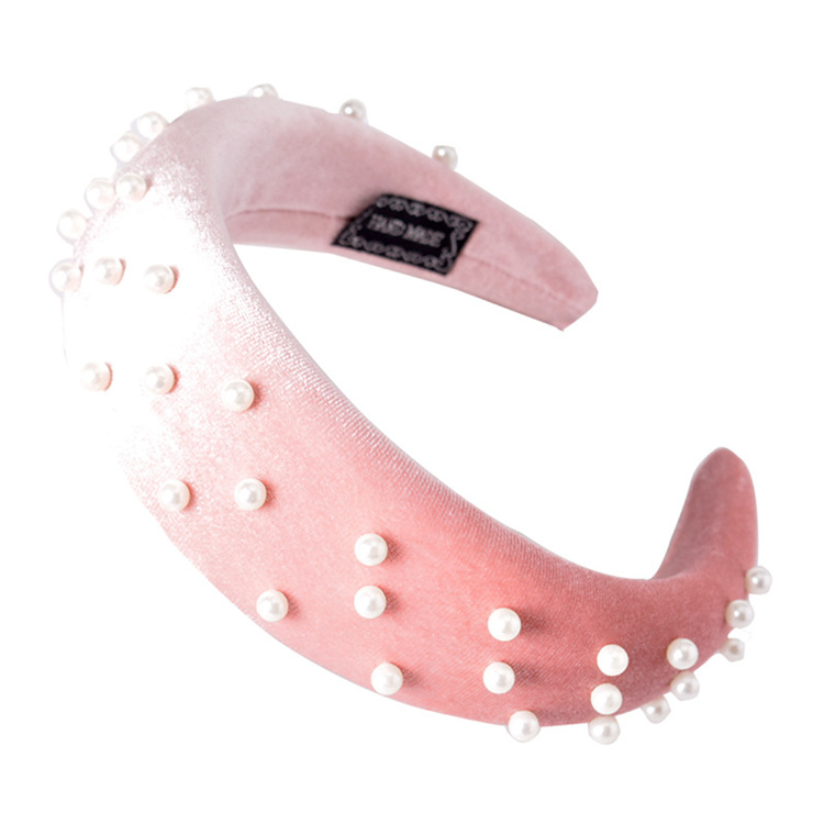 Candy colored sponge pearl hair band