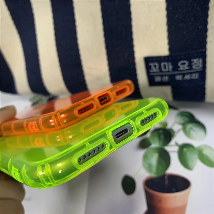 Neon colored transparent phone case