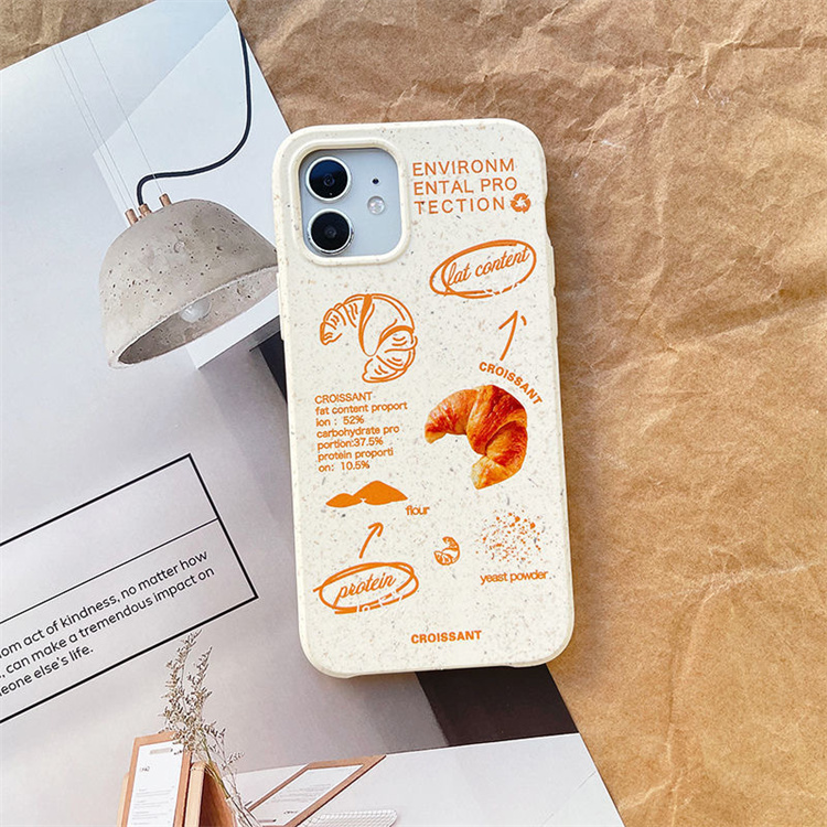 Apricot soft rubber bread cell phone case
