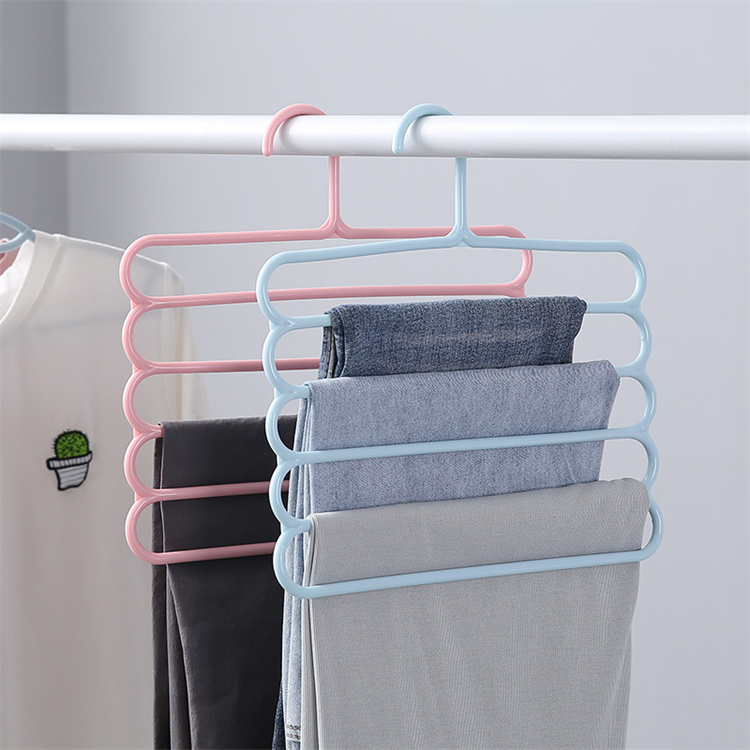 Household plastic multi functional trousers multi layer belt hangers