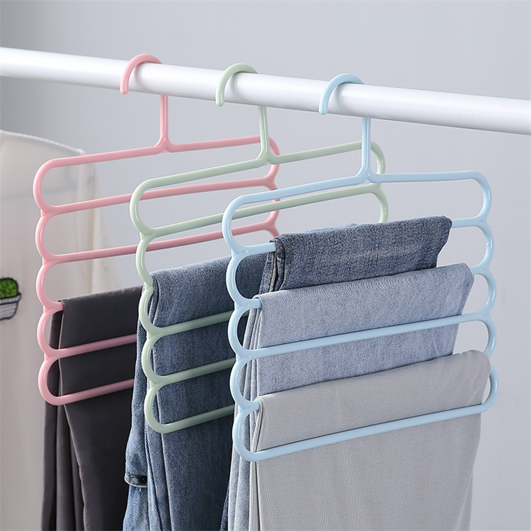 Household plastic multi functional trousers multi layer belt hangers