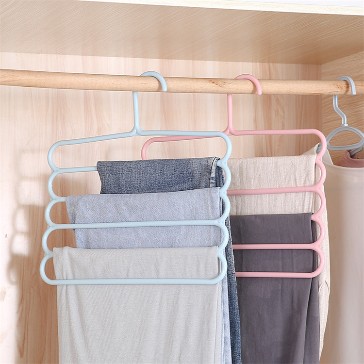 Household plastic multi functional trousers multi layer belt hangers