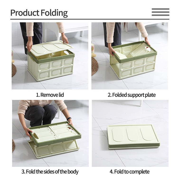 Folding box with plastic cover for storage