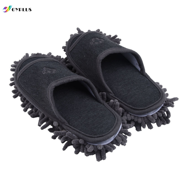 Interior floor removable chenille mop slippers