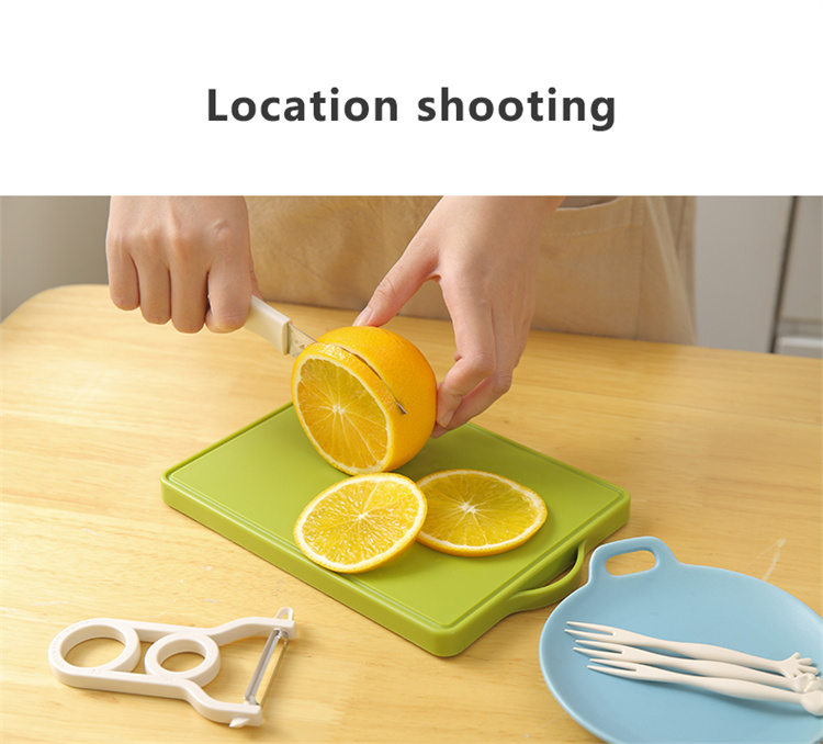 Multi function portable kitchen folding cutting board with knife peeling knife and fork