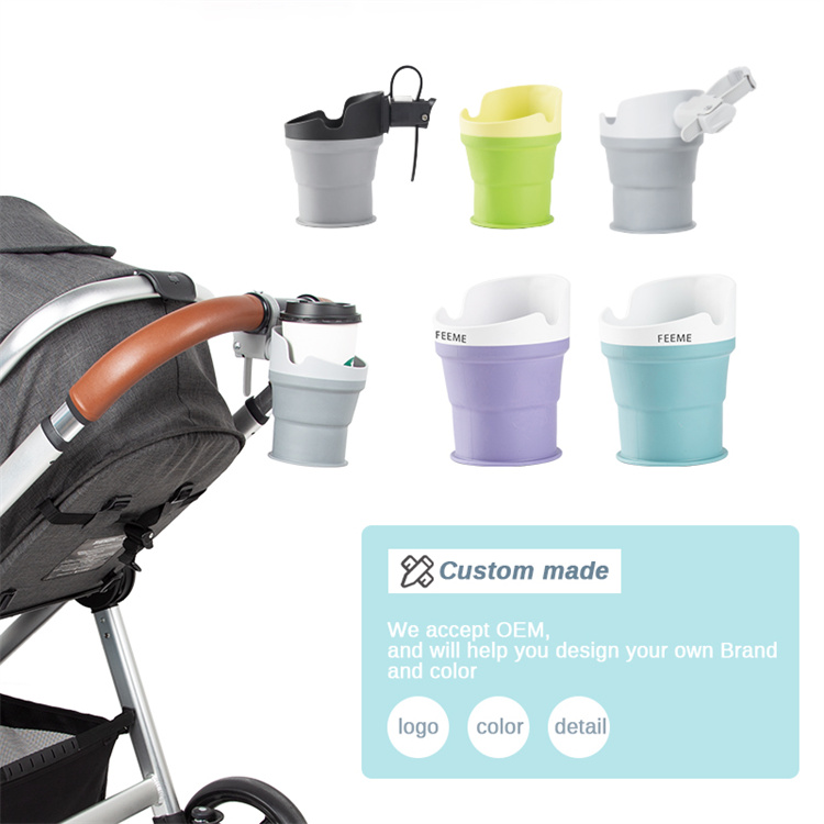OEM Silicone collapsible stroller cup holder