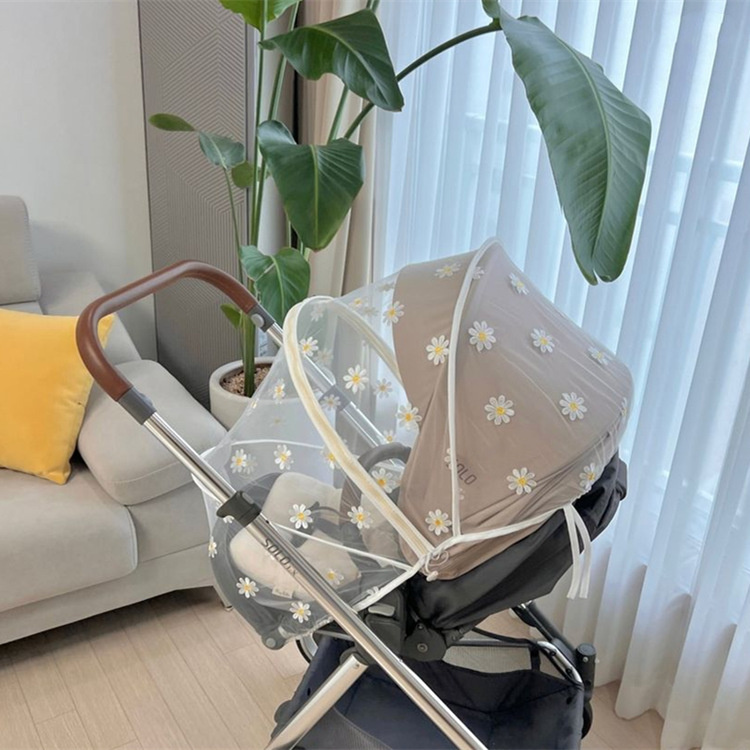 OEM Baby strollers little daisies mosquito net