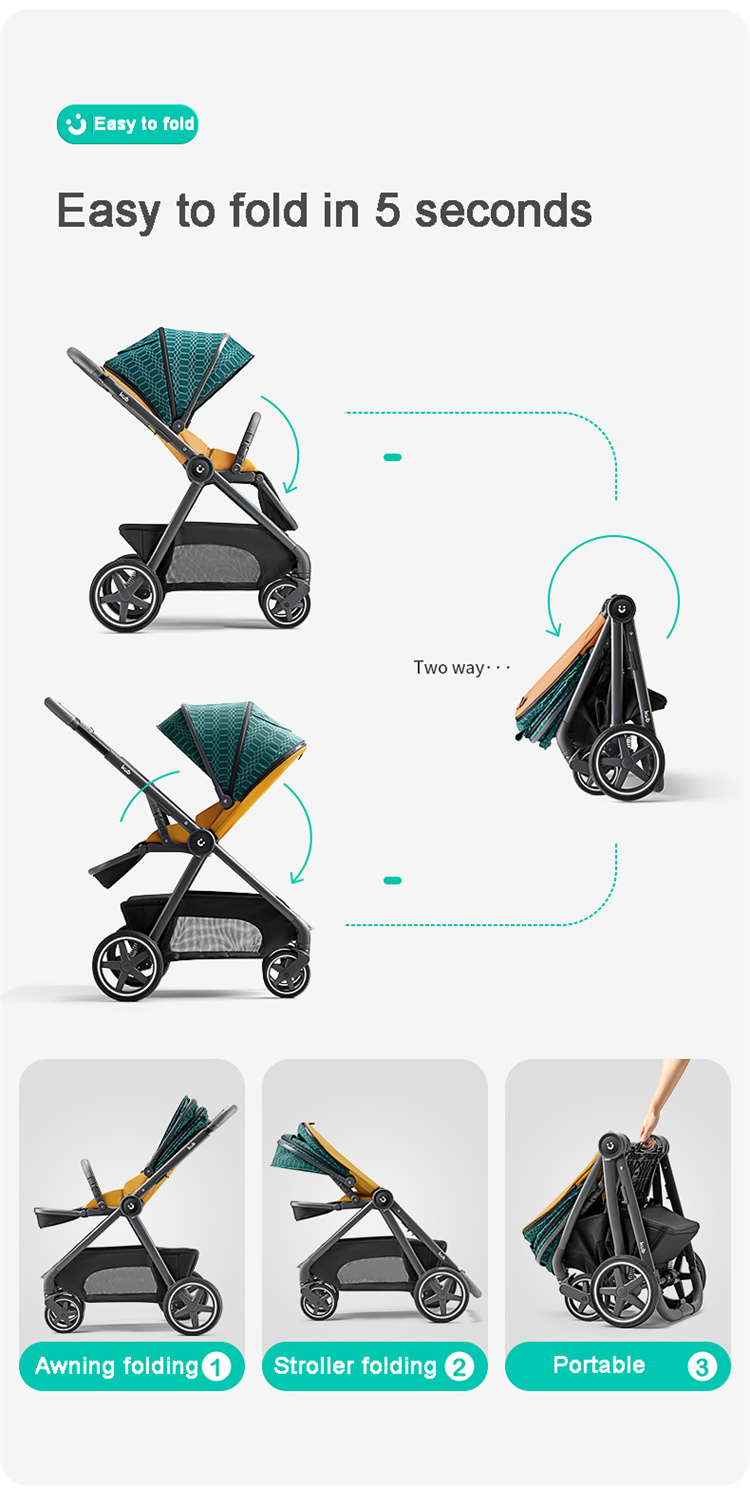 KUB High landscape folding baby stroller