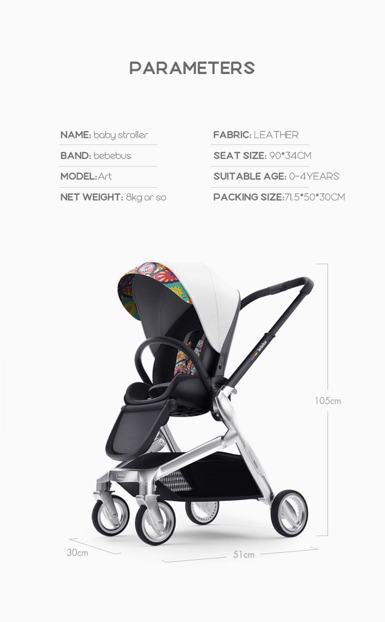 Bebebus Reclining two-way high view collapsible baby stroller