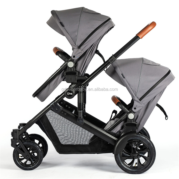 Superbaby High-view three-in-one twin stroller