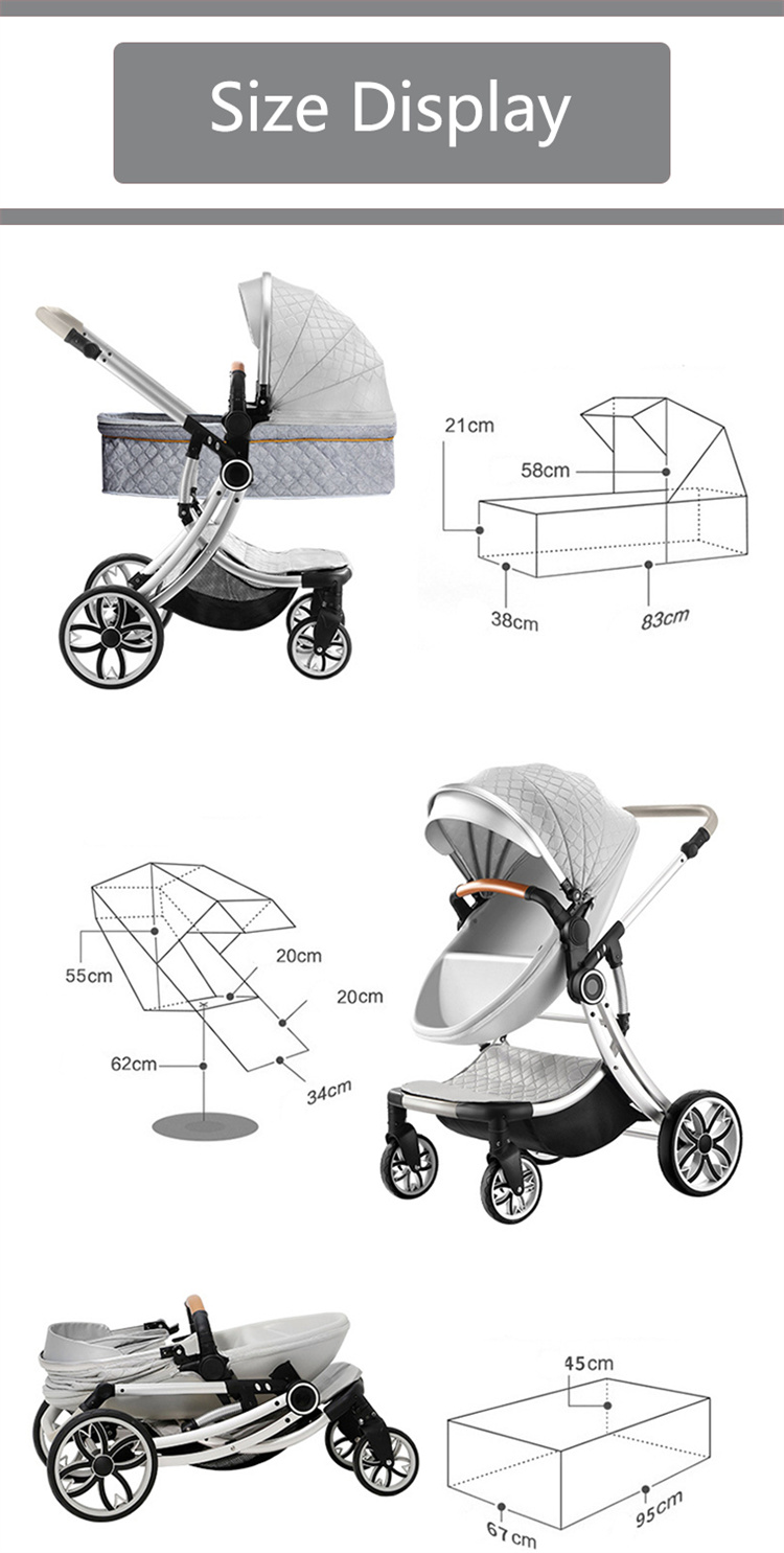 PASSING LOVE One-hand folding luxury multi-purpose baby stroller