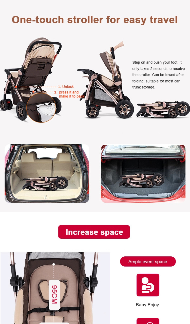 OEM Shockproof portable folding stroller