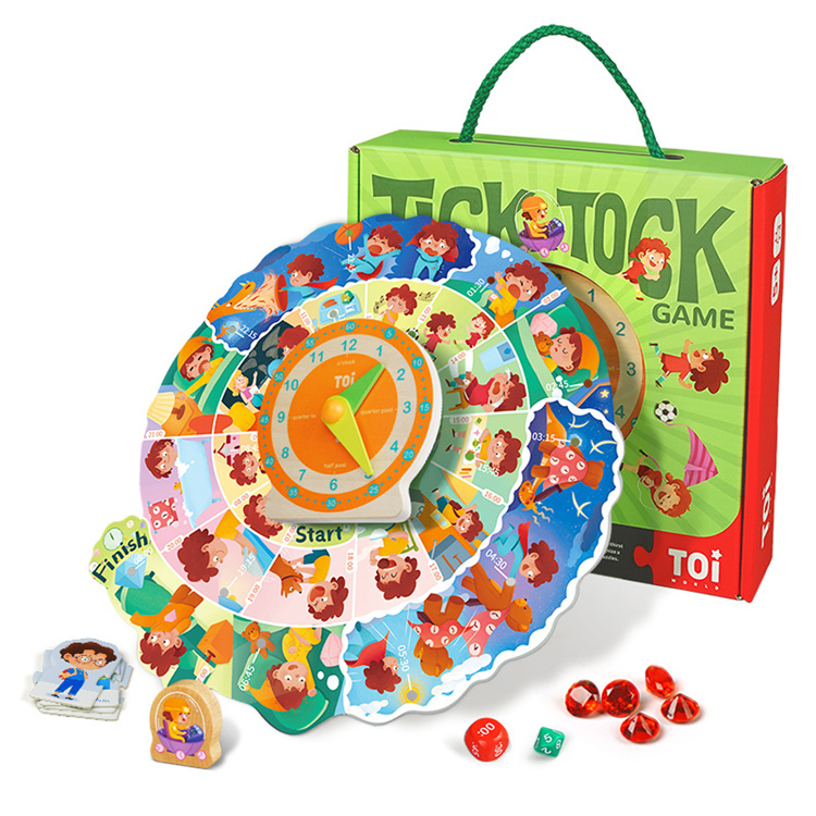 TOI tick tock board game baby puzzle early learning toy