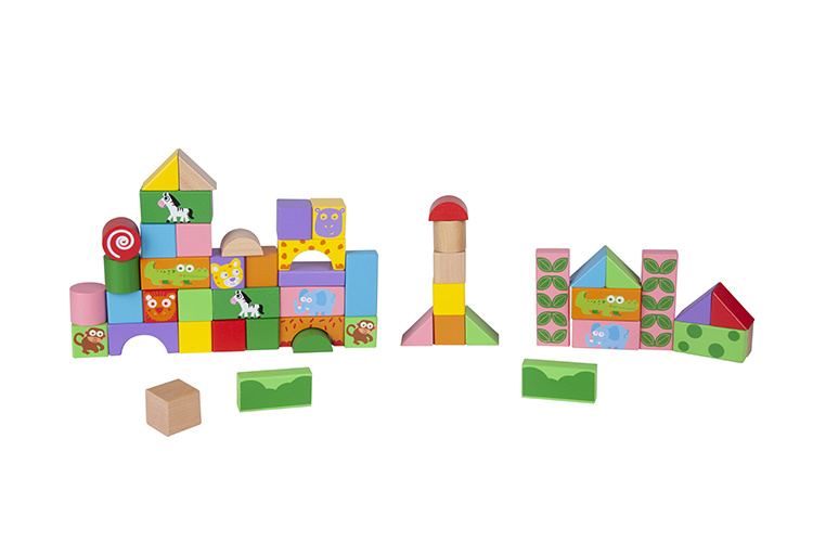 Classic World children s wooden animal building block set