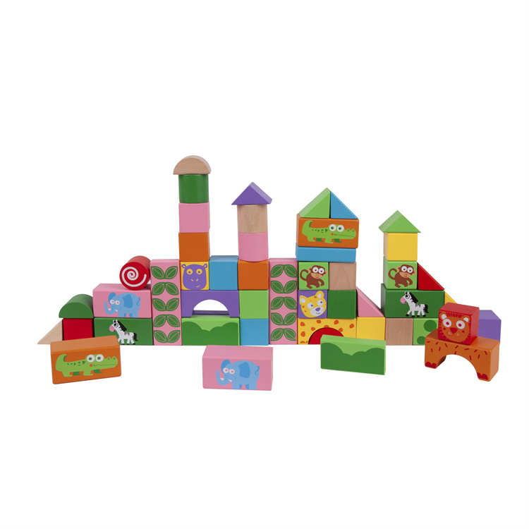 Classic World children s wooden animal building block set
