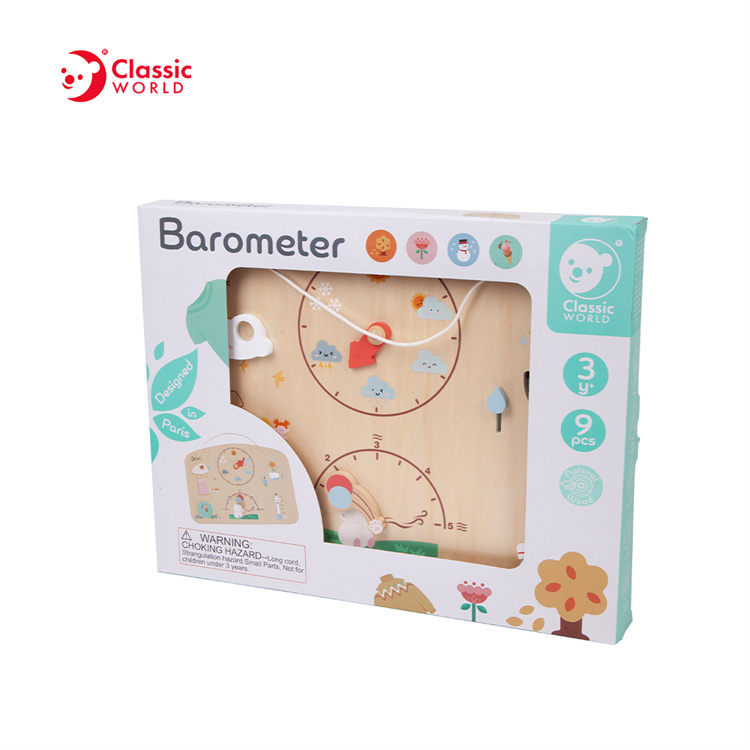 Classic World wooden magnetic barometer early education toy