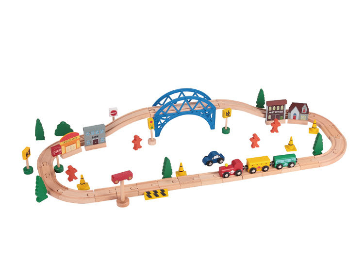 Classic World wooden railway toy set