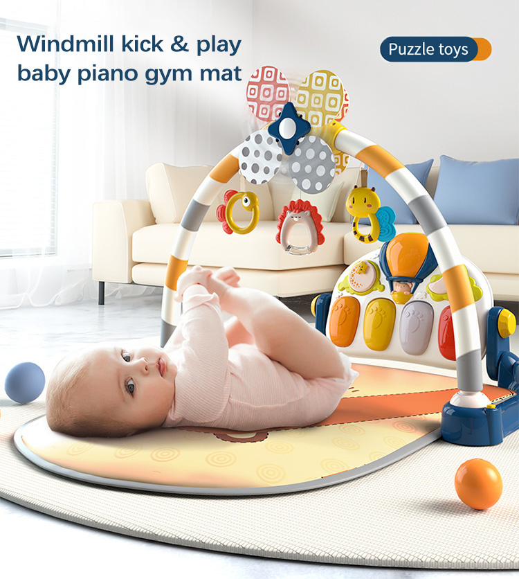 GOODWAY spinning windmill music carpet baby gym frame