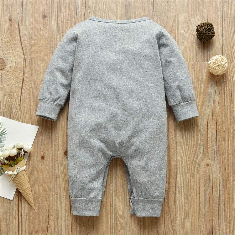 Chancheng Long sleeved monogrammed cotton baby jumpsuit