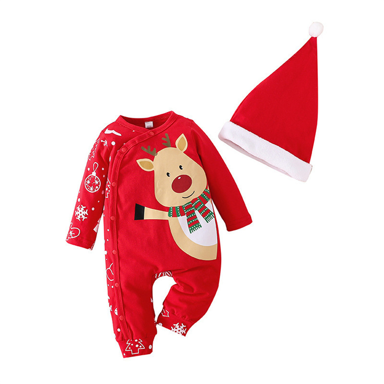 Xiaowei Elk long sleeved baby jumpsuit for Christmas