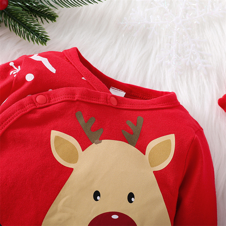 Xiaowei Elk long sleeved baby jumpsuit for Christmas
