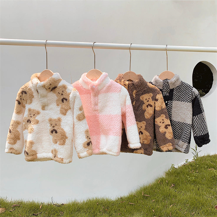 Exports Thickened kid s sweater with lamb wool