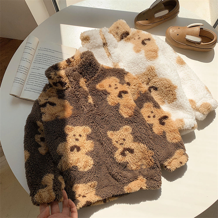 Exports Thickened kid s sweater with lamb wool