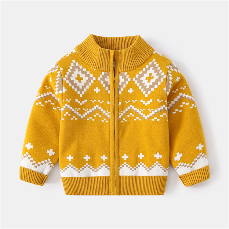 Wuchen Children s sweater with geometric zipper