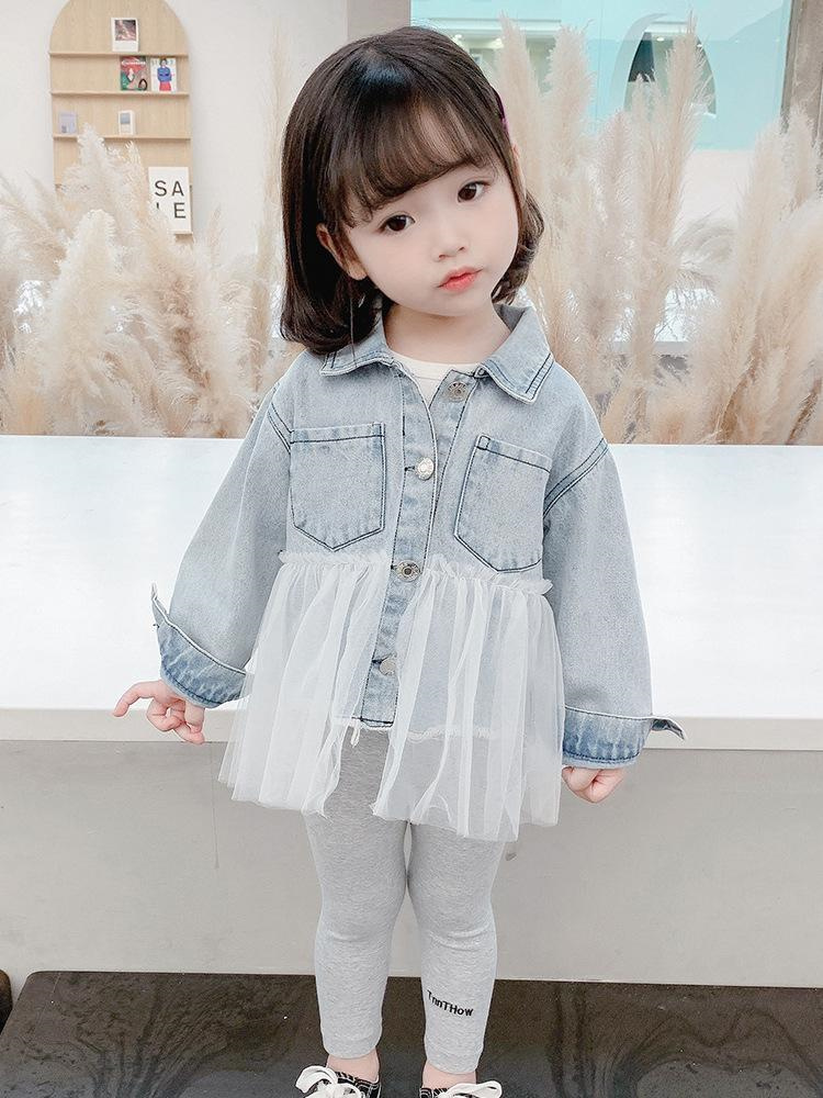Babe GoGo Korean childrens Jean Jacket with lace edge